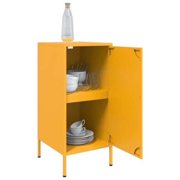 vidaXL Skjenker 2 stk sennepsgul 36x39x79 cm stål