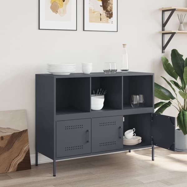 vidaXL Skåp antracit 100,5x39x79 cm stål