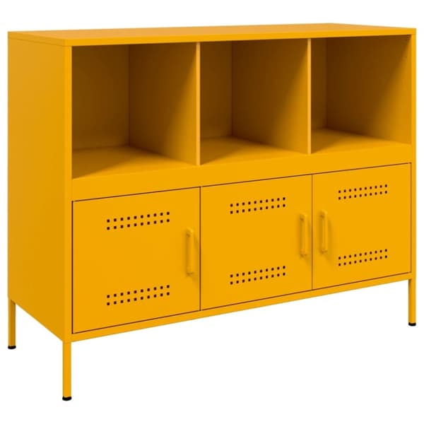 vidaXL Skjenk sennepsgul 100,5x39x79 cm stål