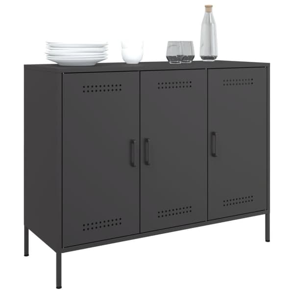 vidaXL Skåp svart 100,5x39x79 cm stål
