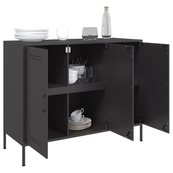 vidaXL Skåp svart 100,5x39x79 cm stål