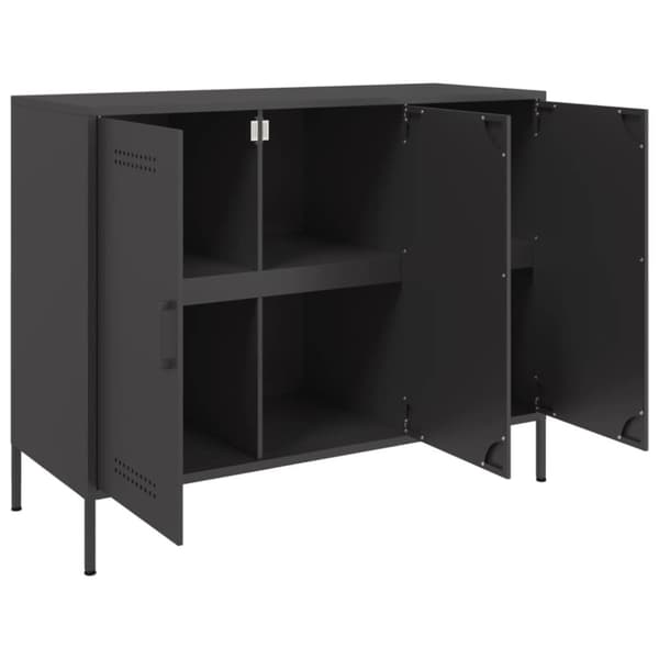 vidaXL Skåp svart 100,5x39x79 cm stål