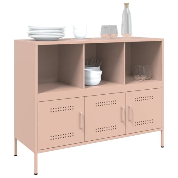 vidaXL Skåp rosa 100,5x39x79 cm stål