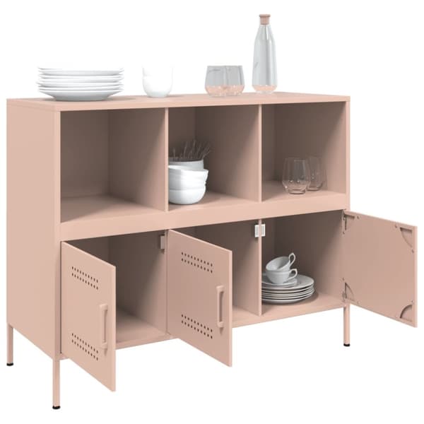 vidaXL Skåp rosa 100,5x39x79 cm stål