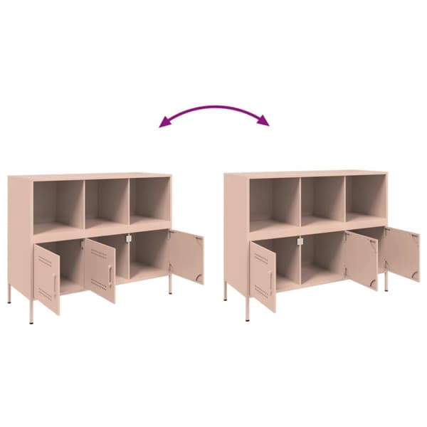 vidaXL Skåp rosa 100,5x39x79 cm stål