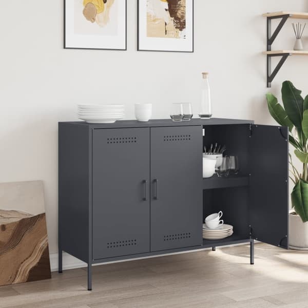 vidaXL Senkki antrasiitti 100,5x39x79 cm teräs