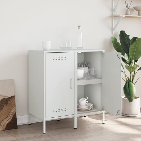 vidaXL skabe 2 stk. 36x39x79 cm stål hvid