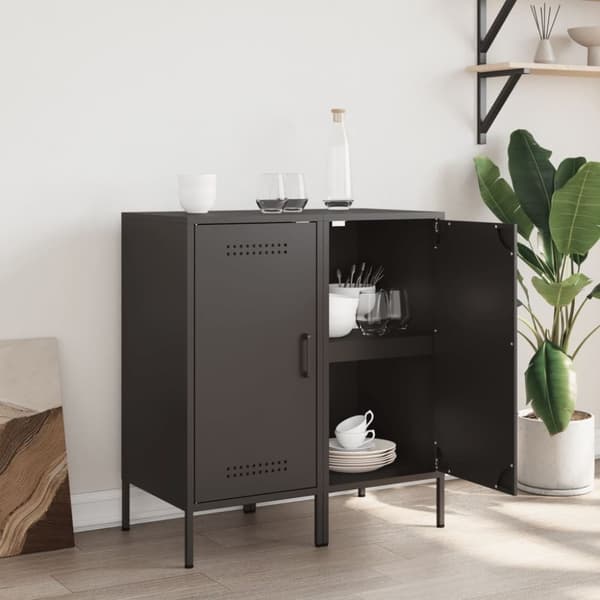 vidaXL skabe 2 stk. 36x39x79 cm stål sort
