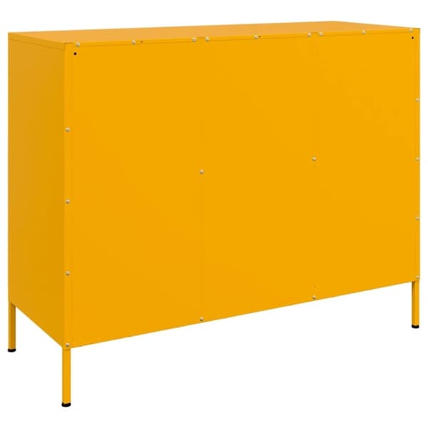 vidaXL Yöpöytä sinapinkeltainen 100,5x39x79 cm teräs