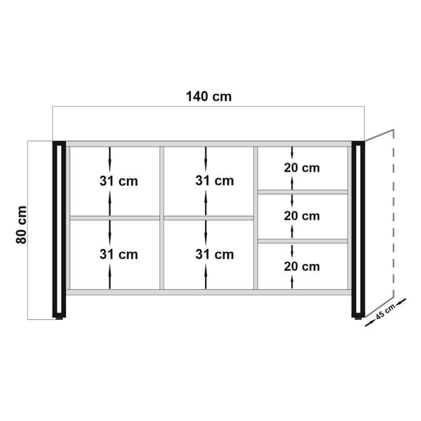 Chic Home Crista senkki 140x45xK80 cm, ruskea/musta