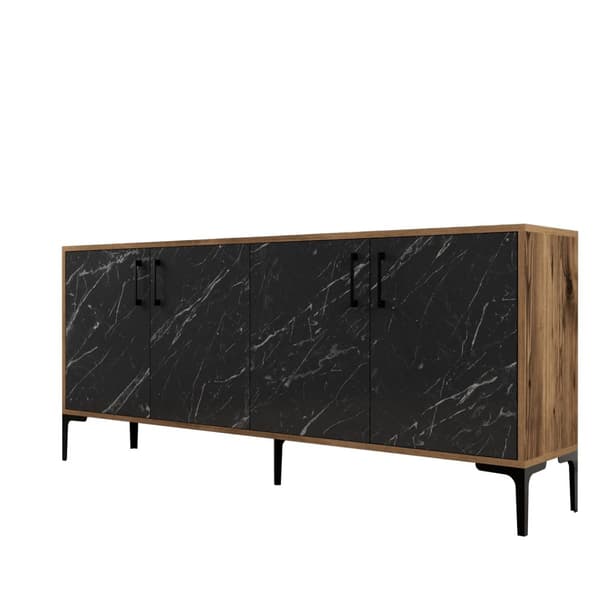 Chic Home Kim senkki 180x35xK78 cm, tummanruskea/musta