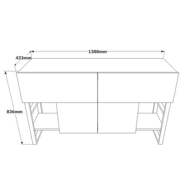 Chic Home Manta senkki 44x139xK84 cm, ruskea/musta