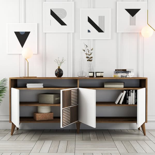 Chic Home Miina senkki 180x35xK79 cm, tummanruskea/valkoinen