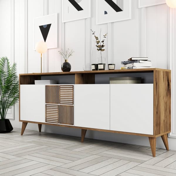 Chic Home Miina senkki 180x35xK79 cm, tummanruskea/valkoinen