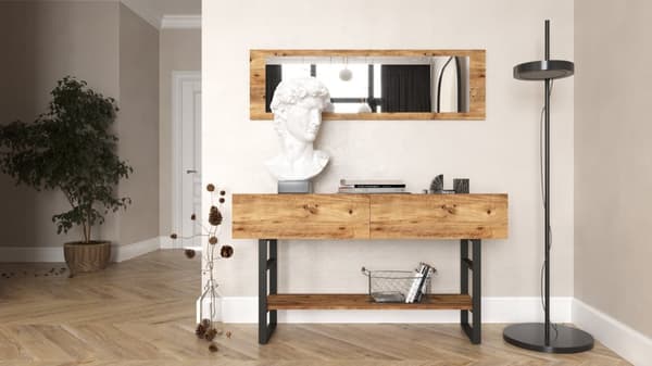 Chic Home Nikolas senkki 139 cm + peili, ruskea