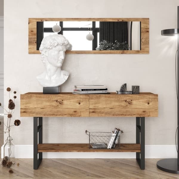 Chic Home Nikolas senkki 139 cm + peili, ruskea