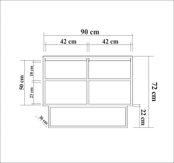 Chic Home Zulu senkki 90x36xK72 cm, ruskea/musta