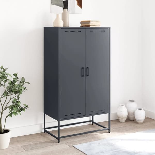 vidaXL Highboard antrasitt 68,5x38,5x123,5 cm stål