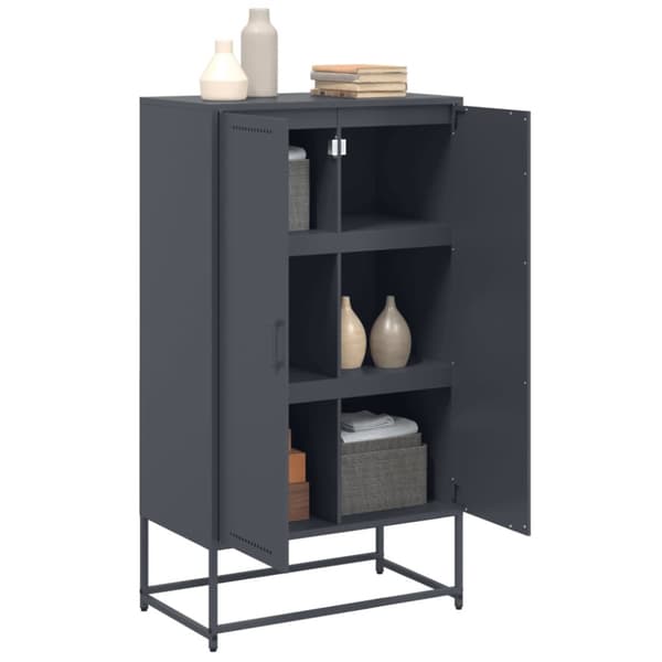 vidaXL Highboard antrasitt 68,5x38,5x123,5 cm stål