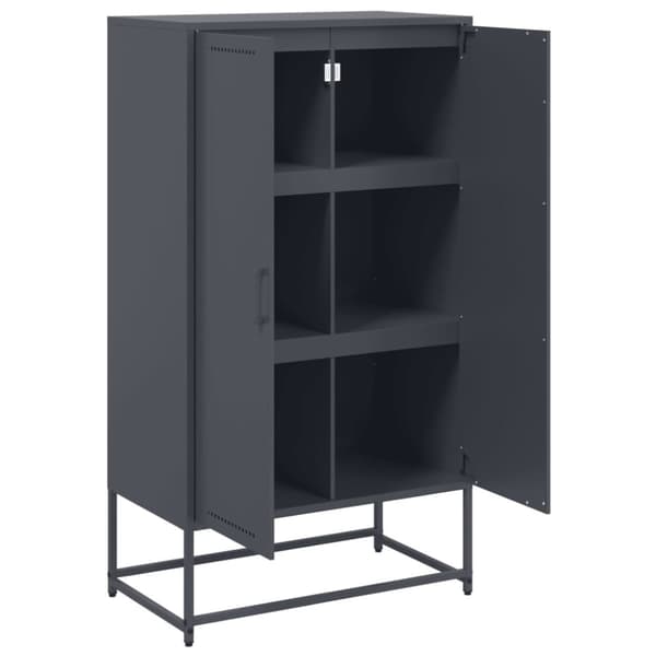 vidaXL Highboard antrasitt 68,5x38,5x123,5 cm stål