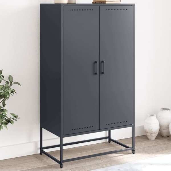 vidaXL Highboard antrasitt 68,5x38,5x123,5 cm stål