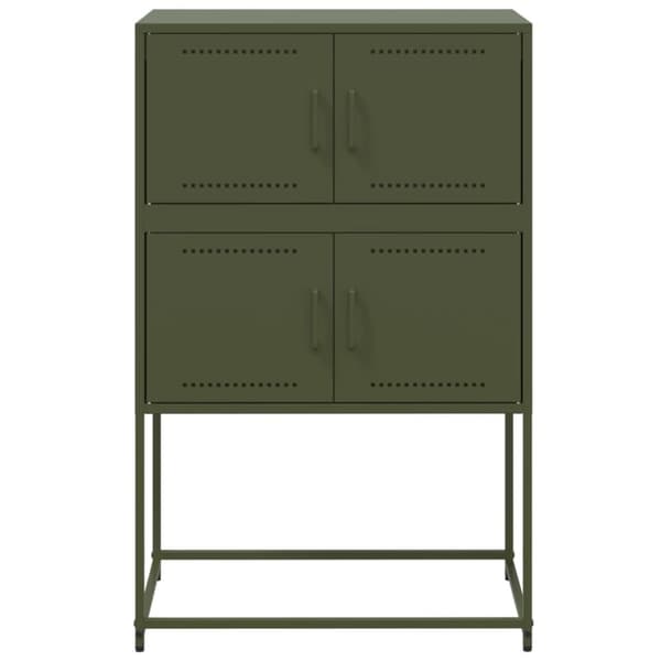 vidaXL skænk 68,5x38,5x107 cm stål olivengrøn