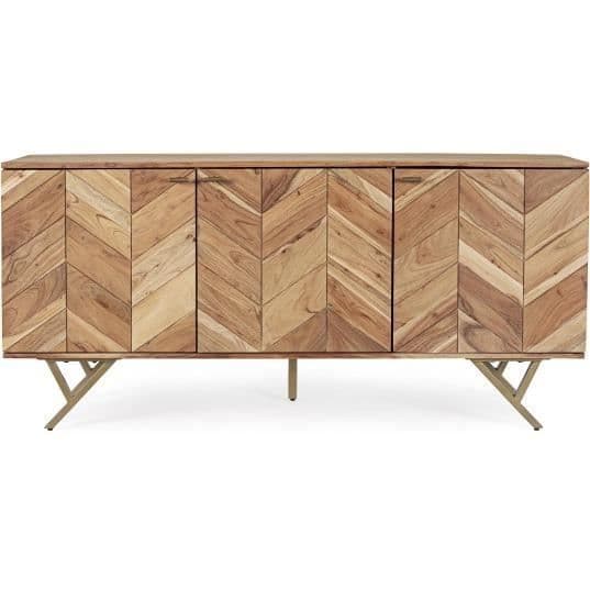 Acacia Wood Sideboard - BIZZOTTO - Raida - 3 dörrar - Polyuretan finish