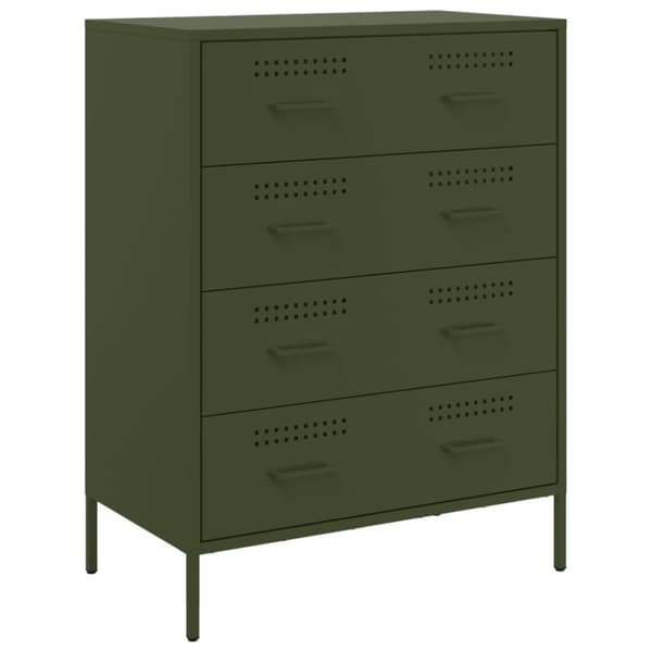 vidaXL Skjenk olivengrønn 68x39x89 cm stål