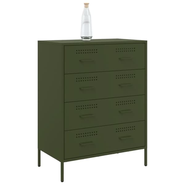 vidaXL Skjenk olivengrønn 68x39x89 cm stål