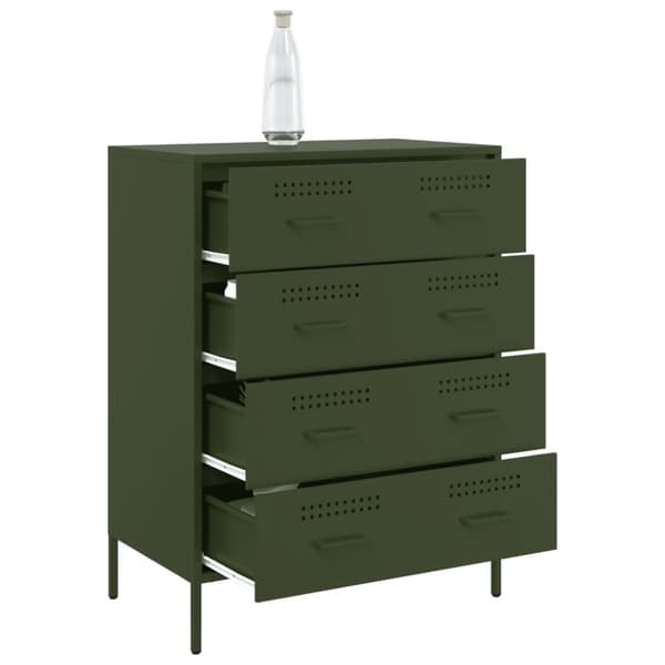vidaXL Skjenk olivengrønn 68x39x89 cm stål