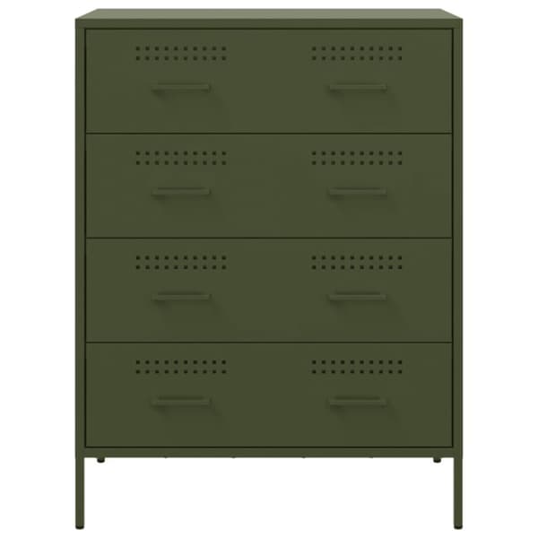 vidaXL Skjenk olivengrønn 68x39x89 cm stål