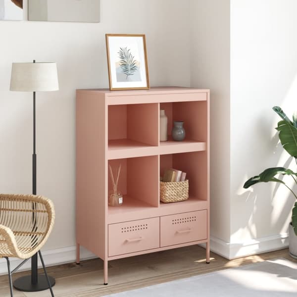 vidaXL skab 68x39x101,5 cm stål lyserød