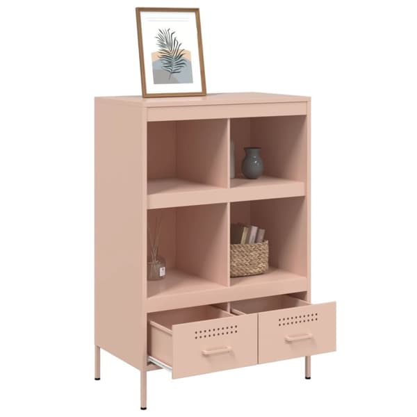 vidaXL skab 68x39x101,5 cm stål lyserød
