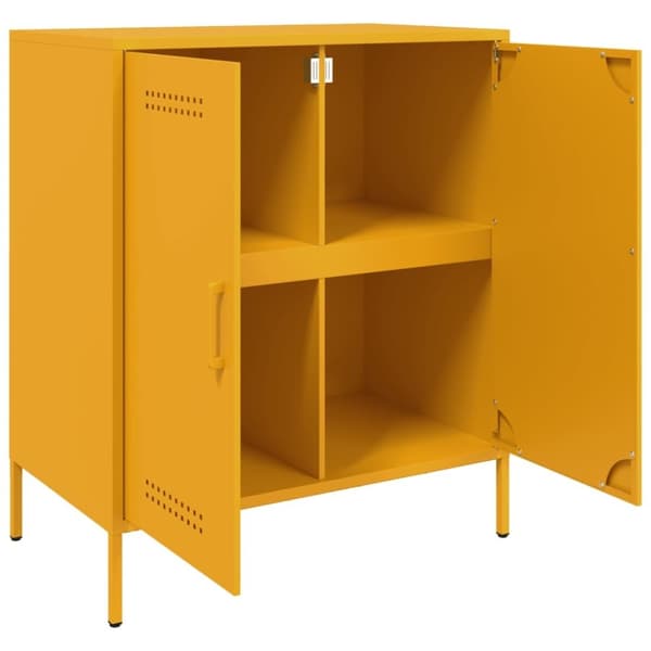 vidaXL skab 68x39x79 cm stål sennepsgul