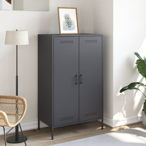 vidaXL højskab 68x39x113 cm stål antracitgrå