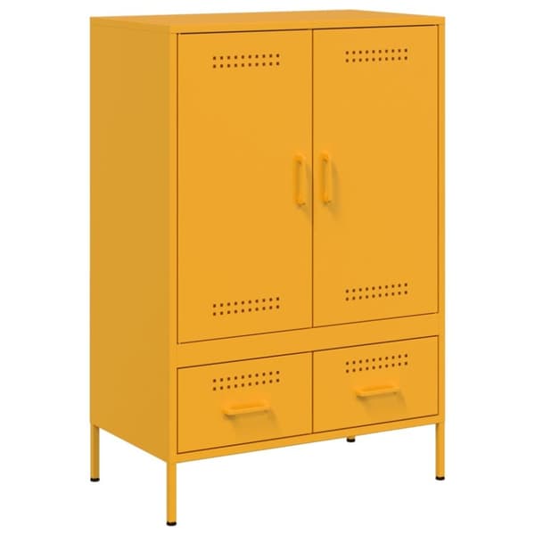 vidaXL højskab 68x39x101,5 cm stål sennepsgul