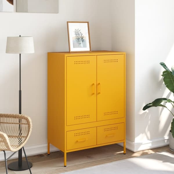 vidaXL højskab 68x39x101,5 cm stål sennepsgul