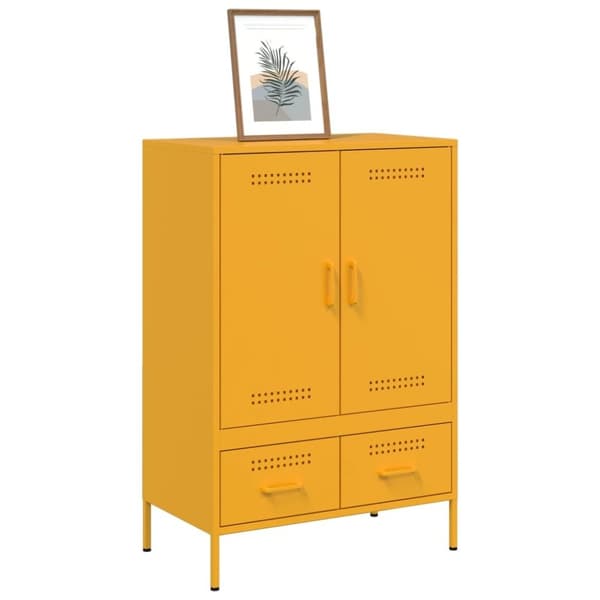 vidaXL højskab 68x39x101,5 cm stål sennepsgul