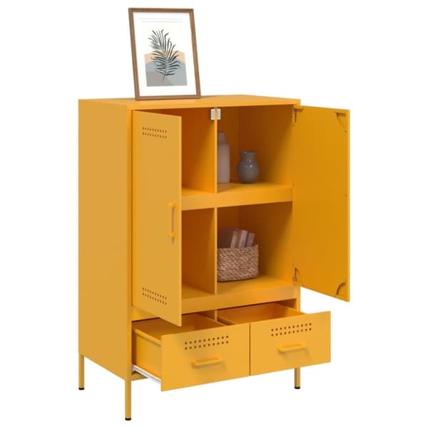vidaXL højskab 68x39x101,5 cm stål sennepsgul