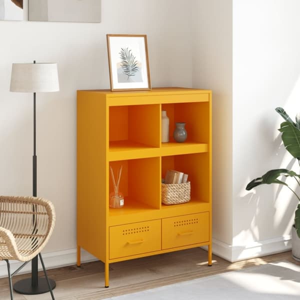 vidaXL højskab 68x39x101,5 cm stål sennepsgul