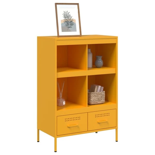vidaXL højskab 68x39x101,5 cm stål sennepsgul