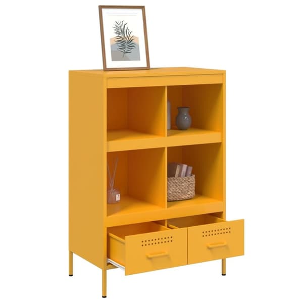 vidaXL højskab 68x39x101,5 cm stål sennepsgul