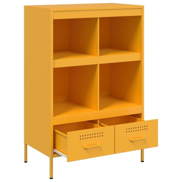 vidaXL højskab 68x39x101,5 cm stål sennepsgul