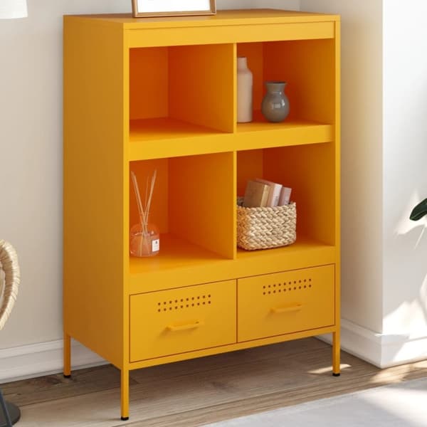 vidaXL højskab 68x39x101,5 cm stål sennepsgul