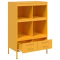 Miniatyrbilde 10 av 11: vidaXL Highboard sennepsgul 68x39x101,5 cm stål