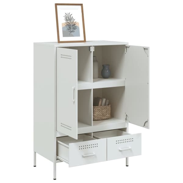 vidaXL Highboard hvit 68x39x101,5 cm stål
