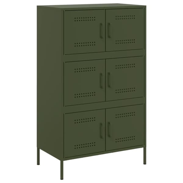 vidaXL Högskåp olivgrön 68x39x113 cm stål
