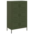 Miniatyrbillede 3 af 11: vidaXL Högskåp olivgrön 68x39x113 cm stål