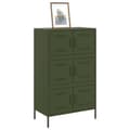 Miniatyrbillede 5 af 11: vidaXL Högskåp olivgrön 68x39x113 cm stål