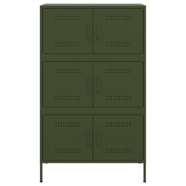 vidaXL Högskåp olivgrön 68x39x113 cm stål